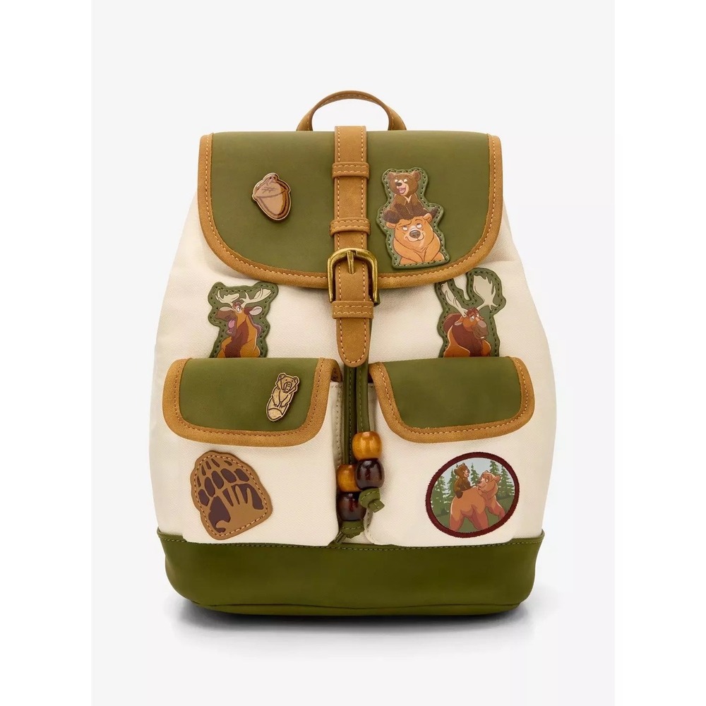 Disney BoxLunch Brother Bear Character Patches Mini Backpack Exclusive NWT